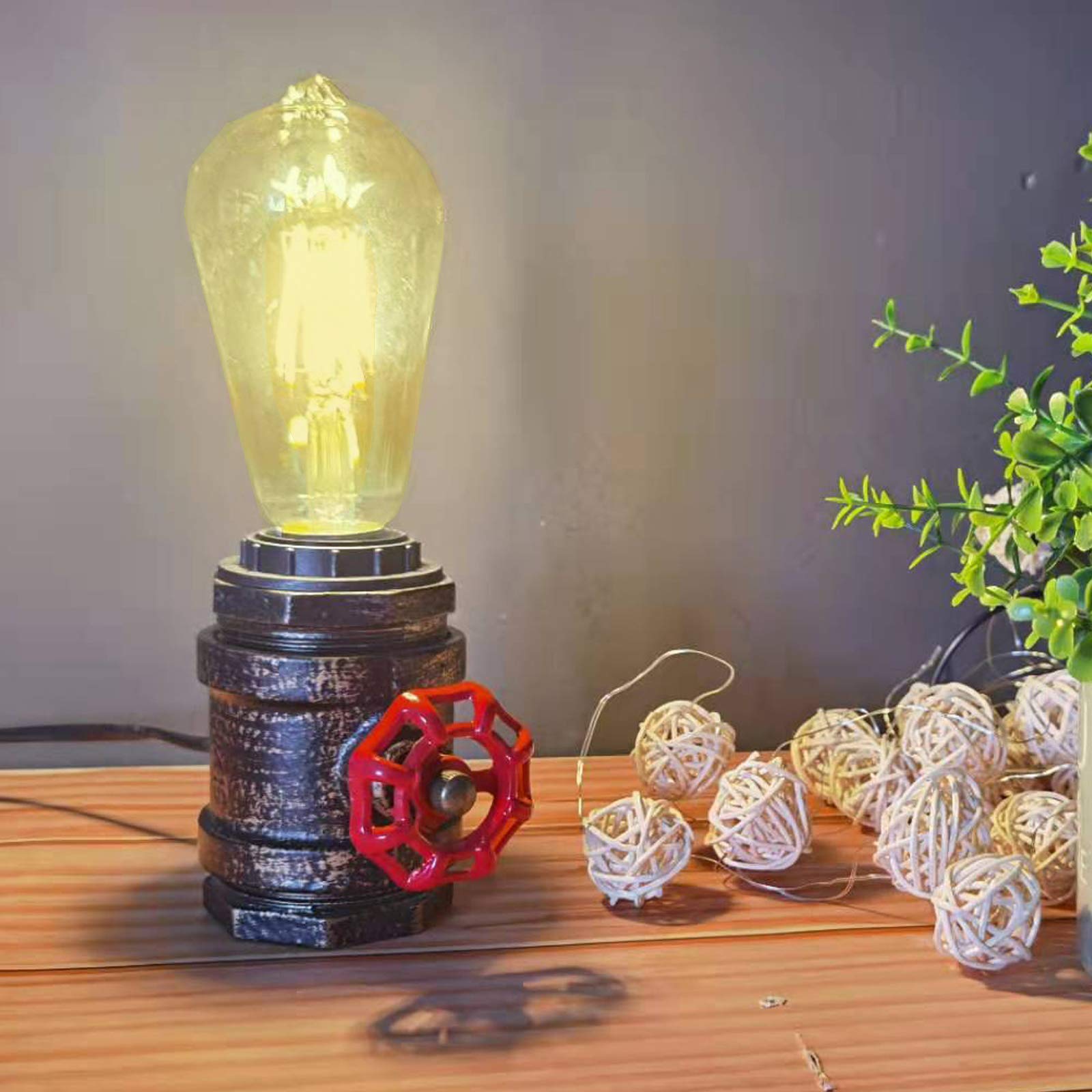 Mid Century Table Lamps Base for Bedside Nightstand Desk, Gold Bronze Industrial Antique Steampunk Bedroom Light Fixture Retro for Living Room Rustic Small Vintage Lighting e27