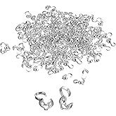 uxcell 200Pcs Open Bead Tips Knot Covers, Metal Clamshell Crimp Fold-Over Calotte Ends Caps for Jewelry Making DIY Crafts (4mm/0.16 Inch Cup, Silver)