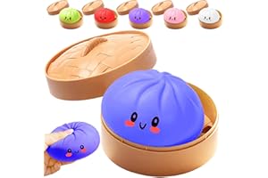 Dumpling Squishies Toy, Glitter Mystery Squishy Dumpling Box, Colorful Dumplings Stress Fidget Toys, Soft Anxiety Relief Sens