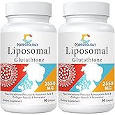 Liposomal Glutathione Softgels, Enhanced Absorption - Liposomal Delivery, Active Form L-Glutathione, Cellular, Immune Function & Liver Detox, Rich in Antioxidant Formula, Gluten Free, 120 Softgels