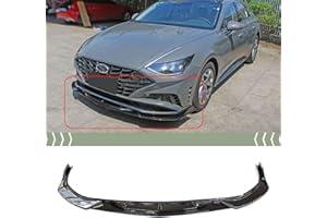 SYON AUTO FITS 2020+ HYUNDAI SONATA GLOSSY BLACK V STYLE 3 PCS FRONT BUMPER LIP SPLITTER