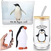 Sliner 3 Pcs Penguin Gifts for Employee Teacher Staff Coworker Positive Support Employee Appreciation Gift Set Penguin Stuff Stress Ball Tumbler Gifts for Coworker Nurse Volunteer