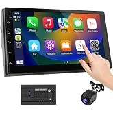 Haudio 2 Din Car Radio with Wireless CarPlay &amp; Android Auto, 7 Inch Touchscreen Car Stereo with Mirror Link,Android 13,Voice Control, FM/RDS, 25 Sets UI Fit All Cars,with Rear View Camera (2+32G)