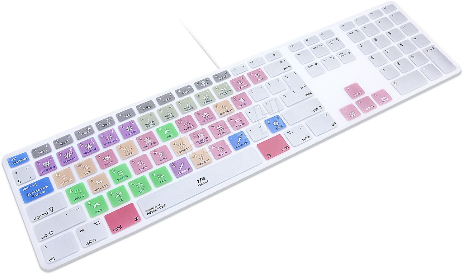 HRH Ableton Live Shortcut Keyboard Cover Silicone Skin Hot Keys for