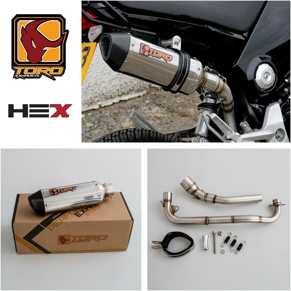 Toro T1 MS-Hex Stainless/Carbon Cap Single Exit Full System compatible with Honda MSX 125 13-16