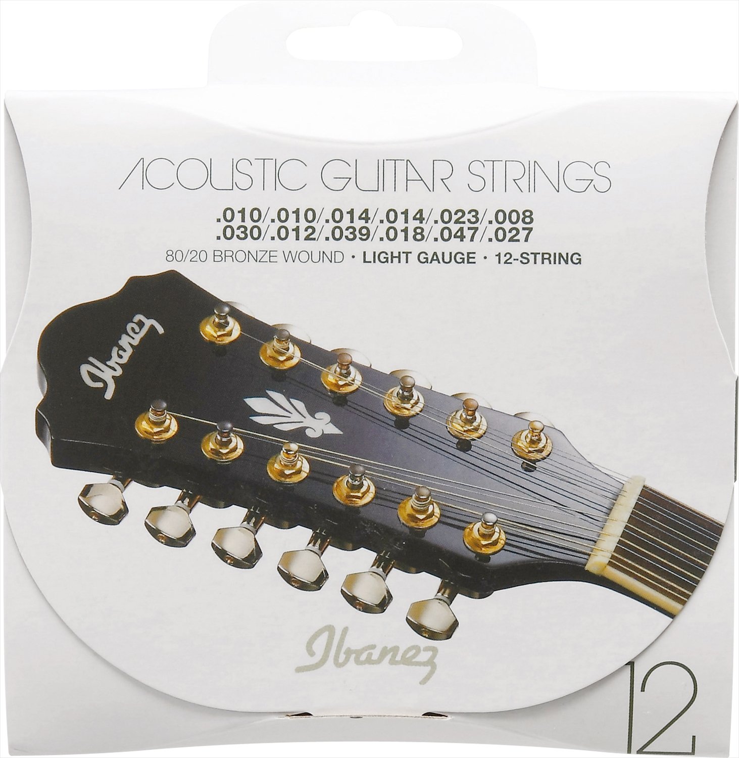 Ibanez IACS12C Bronze Wound 80/20 12 String Acoustic Guitar Strings - Light Gauge