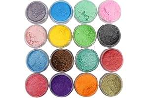 Soap Dye Mica Powder Pigments for bath bombs Soap Making Colorant Set,16 Colors by Sun Cling