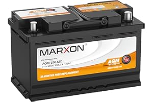 MARXON Group 94R H7 L4 Start and Stop Car Battery 12v 80AH 850CCA AGM BCI94R Maintenance Free Automotive Replacement Batteries 36 Months Warranty