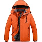 Skieer Men's Mountain Waterproof Ski Jacket Winter Rain Jacket Warm Fleece Snow Coat