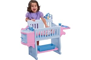 American Plastic Toys Kids’ My Very Own Nursery Baby Doll Playset, Furniture, Crib, Feeding Station, Learn to Nurture and Care, Durable and BPA-Free Plastic, for Children Ages 2+,Pink