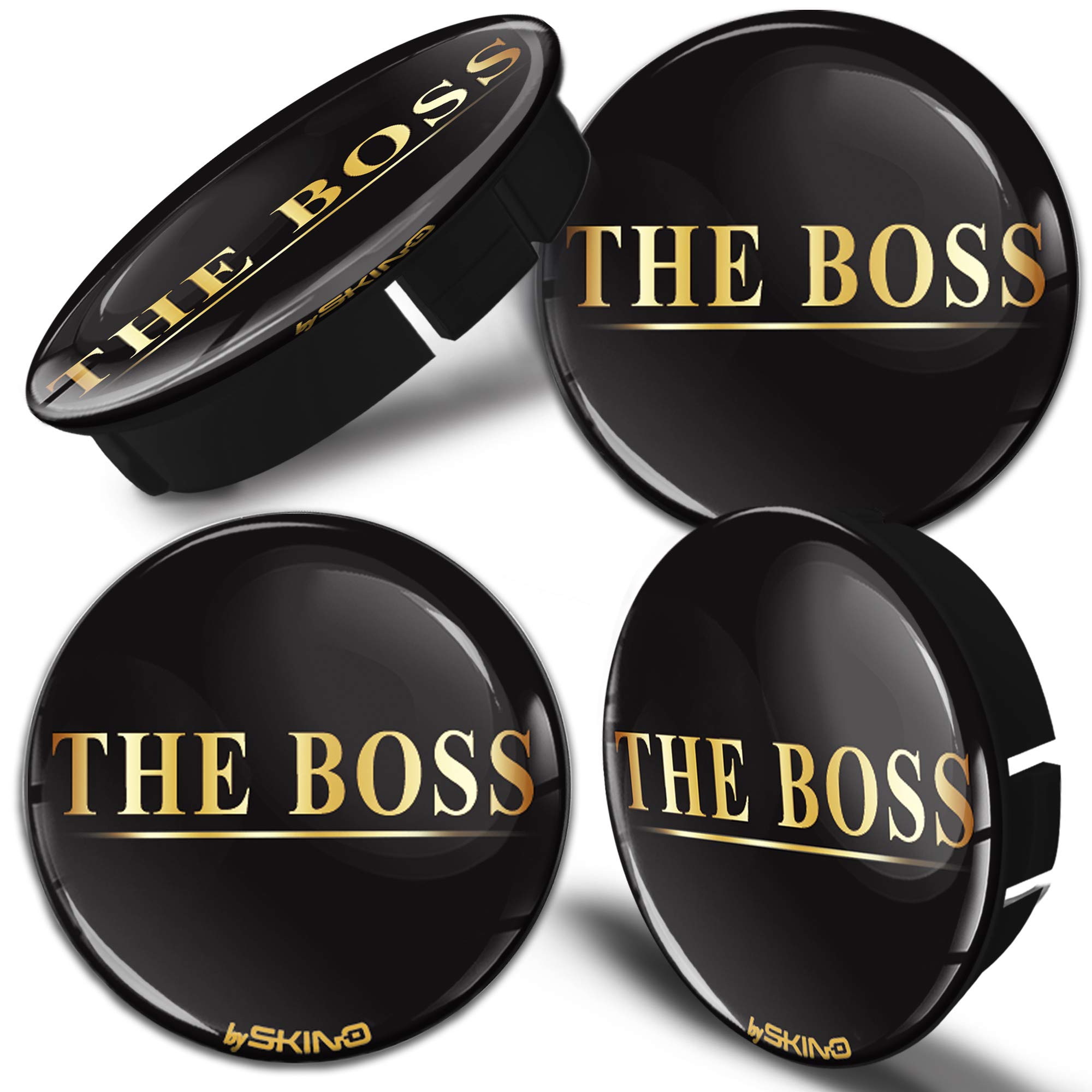 SkinoEu® 4 x 60mm 3D Gel Car Wheel Centre Universal Rims Hub Center Caps Vehicle Auto Tuning Emblem The Boss Gloss C 47