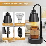 DesignBox Candle Warmer Lamp Extendable Electric Wax Melter Black view 5