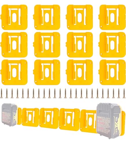 16-Pack Battery Holders For Dewalt 20V/60V Batteries – Wall Mount Organizer With 32 Screws – Fits DCB200-DCB209, DCB606, DCB609 (Batteries Not Included)