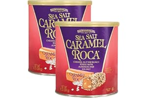 Almond Roca Pack of 2 Sea Salt Caramel Roca Canisters - 10oz Individually Wrapped Caramel Candy - Sea Salt Caramel Buttercrunch Toffee - Gluten Free, Kosher, Chocolate