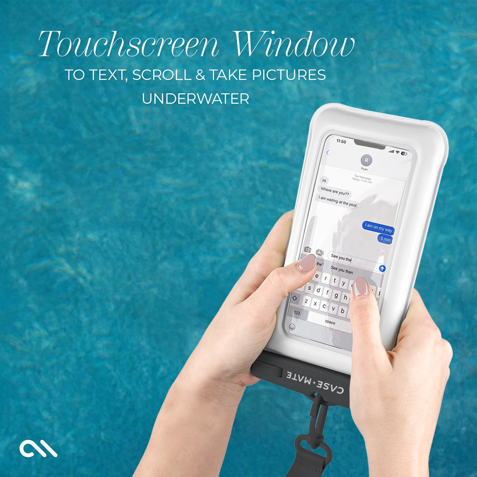 Case-Mate Case-Mate IP68 Waterproof Phone Pouch - Floating Waterproof Phone Case with Crossbody Lanyard - Beach Cruise Ship Travel Essentials - Compatible with All Devices - Touchscreen Friendly - Sand Dollar