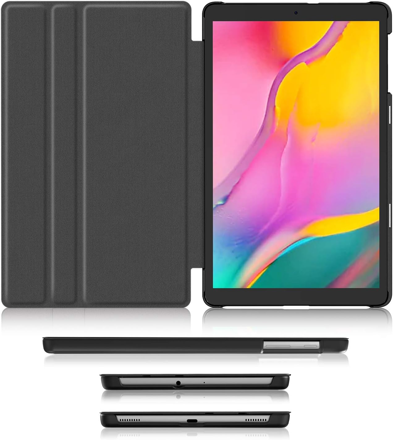 Soke Galaxy Tab A 10.1 Case 2019, Premium Shock Proof Stand Folio Case, Multi- Viewing Angles, Soft TPU Back Cover for Samsung Galaxy Tab A 10.1 inch Tablet [SM-T510/T515/T517],Black: Electronics