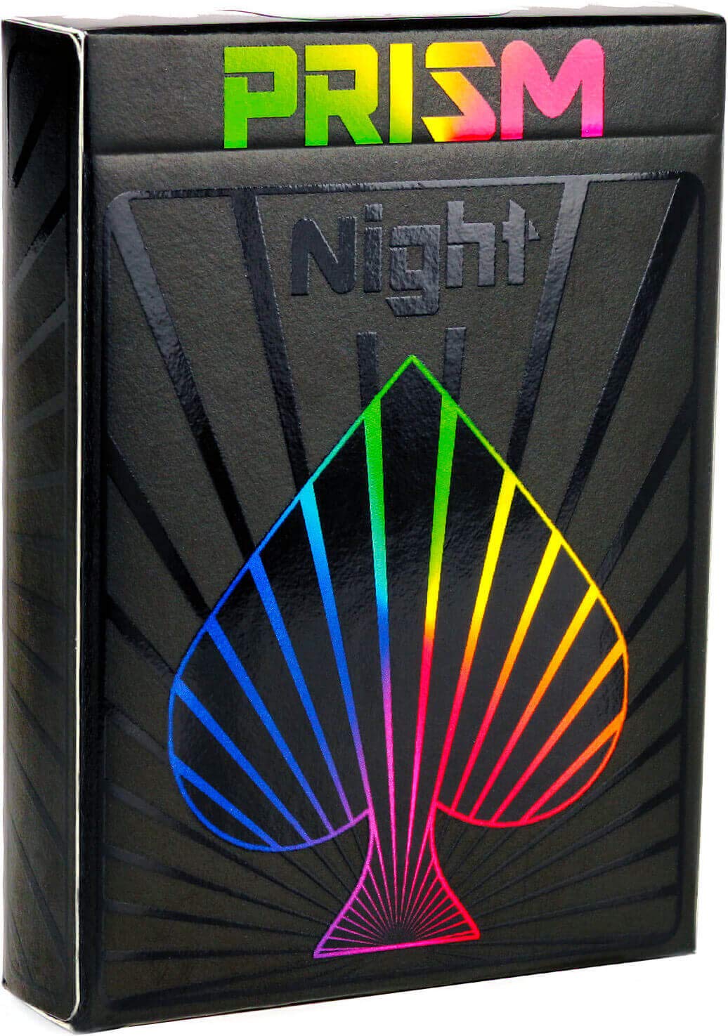 PREMIUM PLAYING CARDS, Black Deck of Cards, Cool Prism Night Gloss Ink, Best Poker Cards, Unique Bright Rainbow & Red Colors for Kids & Adults, Card Decks Games, Standard Size