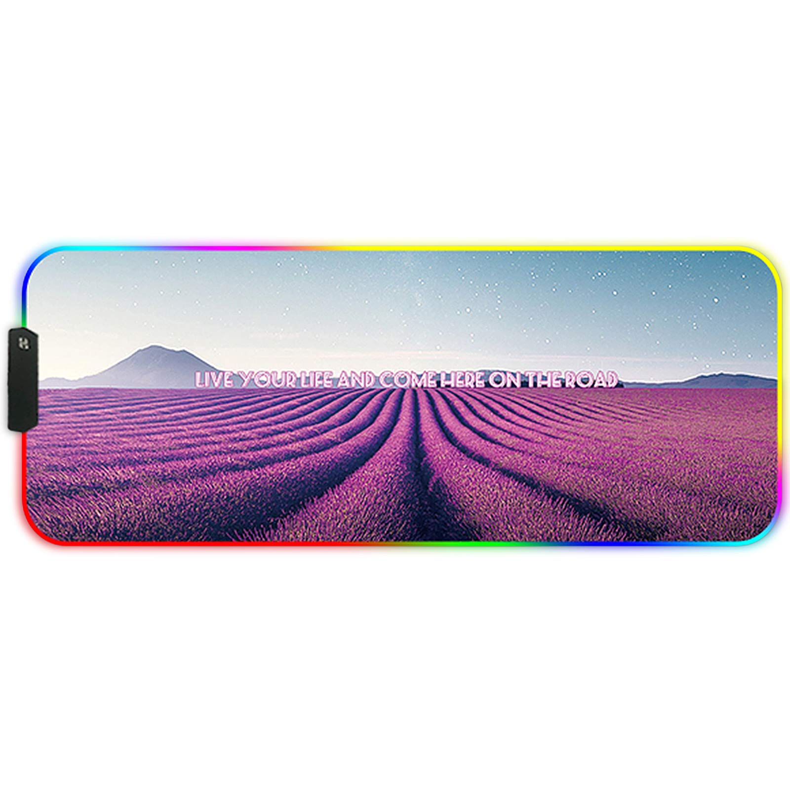 DORRISO Large RGB Gaming Mouse Mat Pads 800x300x4mm Led Mousepad Soft Computer Keyboard Mice Mat for MacBook, PC, Laptop, Desk Gaming Mouse Pads Lavender