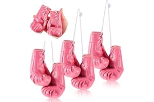 Deekin 3 Pairs Mini Boxing Gloves Miniature Punching Gloves Boxing Party Hanging Decorations Pink Breast Cancer Awareness Dec