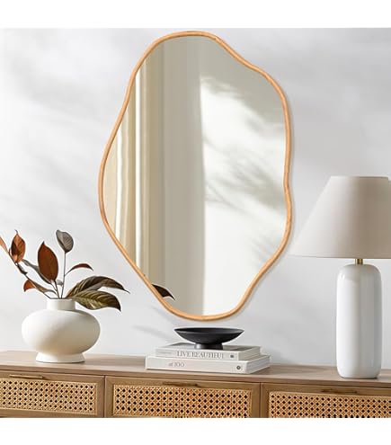 Irregular Wall Mirror Asymmetrical Mirror, 40''x26'' Gold