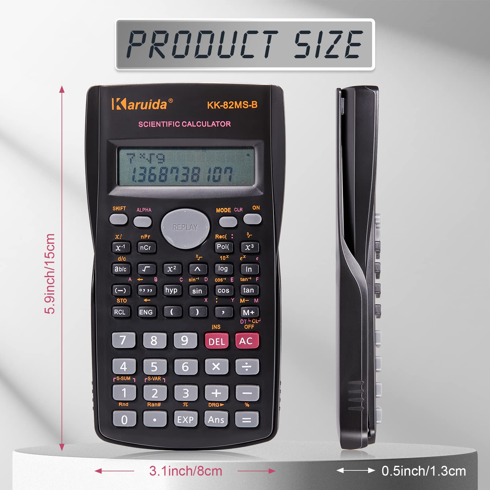 Flutesan 15 Pieces 2 Line Engineering Scientific Calculator Bulk Function Math Calculator Large Display for Student Teacher Classroom High School College School, AAA Batteries Included