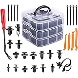 KUFUNG Car Bumper Retainer Clips & nylon Fasteners Rivet Kit -Most Popular Sizes Auto Push Pin Rivets Set -Door Trim Panel Cl