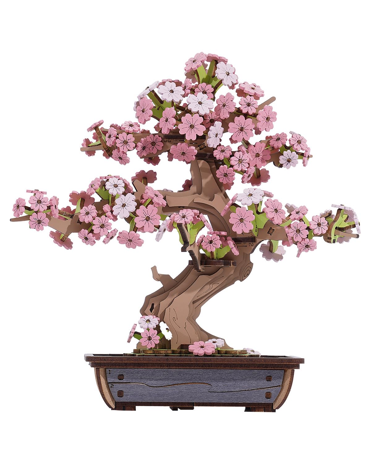 Rolife Model Kits - 3D Puzzle Artificial Flower Sakura Bonsai Wooden Puzzles for Adults, Toy Building Sets Construction Kits for Adults, Build Your Own Aesthetic Home Decor Gifts