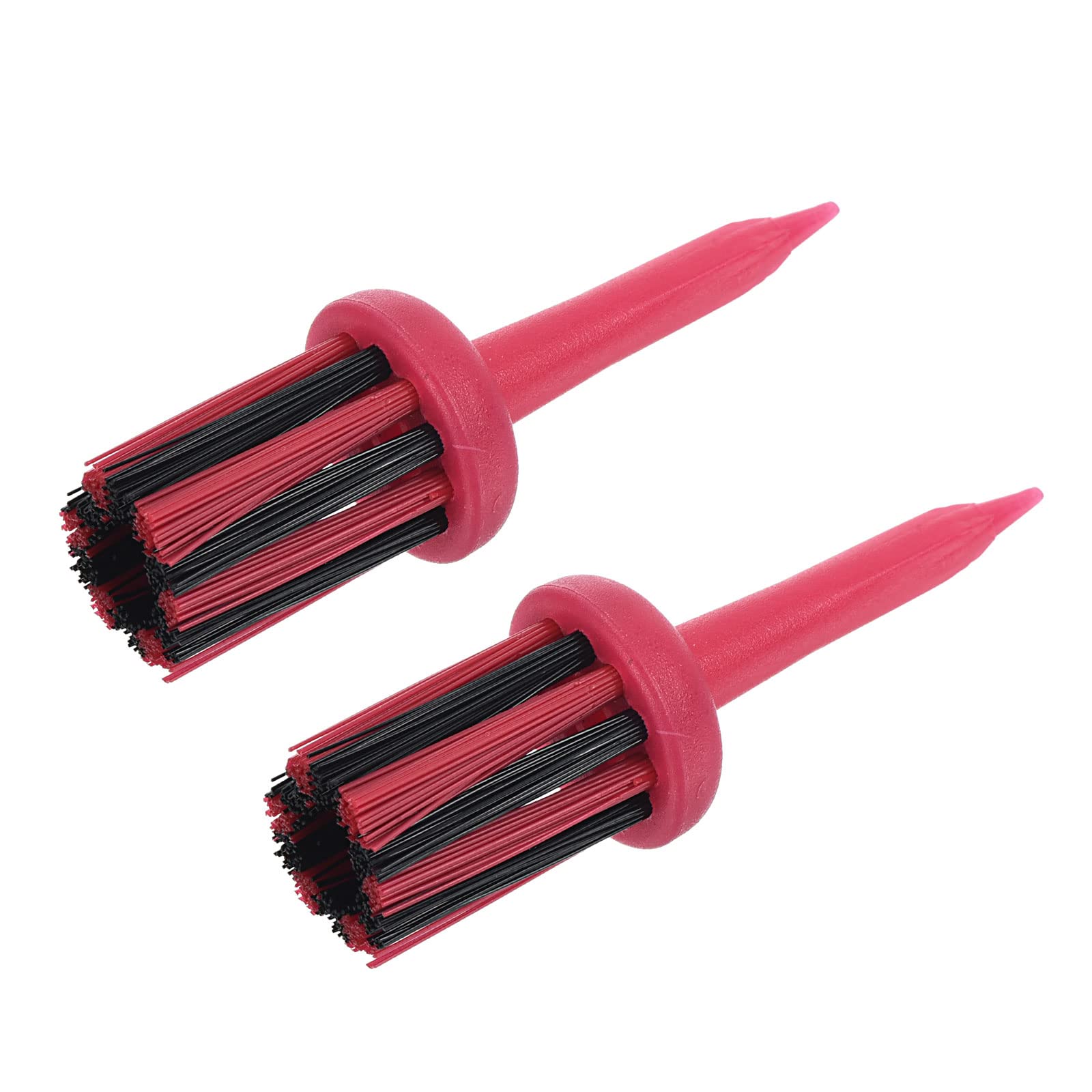 PATIKIL Golf Tee Brush Top 2.4 Inch, 2 Pack Unbreakable Plastic Golfing Tees Low Friction Resistance for Men and Women, Red