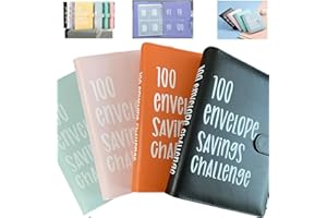 YiYLunneo 100 Envelope Challenge Binder,Easy & Fun Way to Save $5,050,Budget Binder Savings Challenge Book,Savings Challenges Budget Book Binder,Budget Planner Book for Budgeting (Color : Black)
