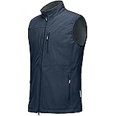 Outdoor Ventures Men's Running Vest Outerwear, Lightweight Windproof Fleece-Lined Softshell Sleeveless Jacket for Golf