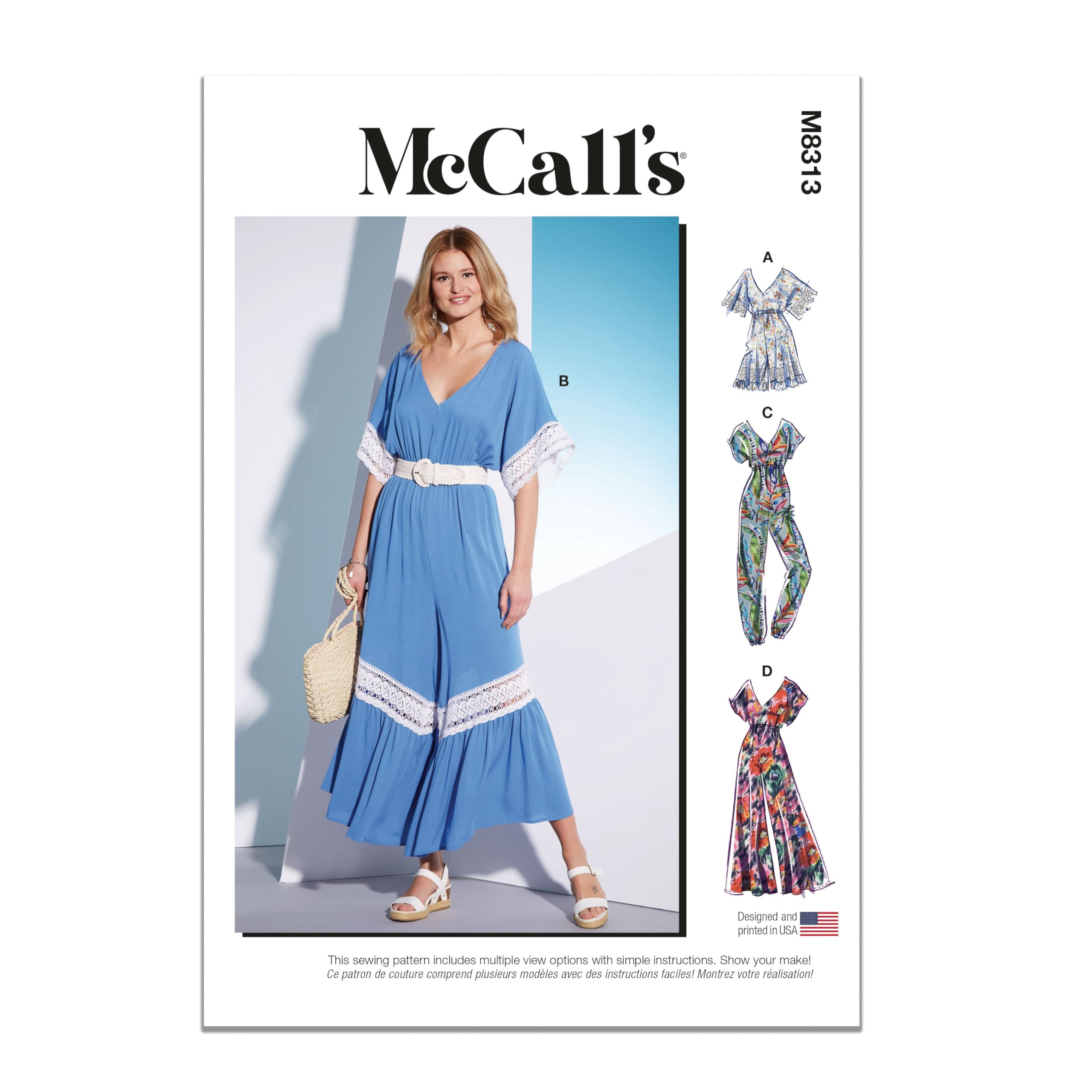 McCall's M8313Y Misses' Romper and Jumpsuits Y (XS-S-M)