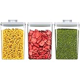 Melovom Pop Food Storage Containers Airtight Food Storage Containers Set with Lids Kitchen Pantry Organization and Storage, Stackable, BPA Free, 3 x 1.2Qt