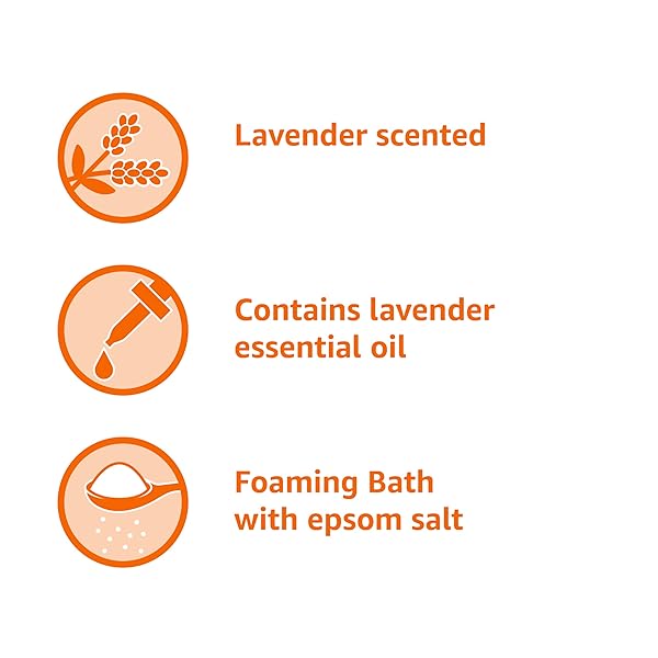 AMAZON BASICS LAVENDER SCENTED FOAMING BATH WITH ESSENTIAL OIL, 34 FLUID OUNCE