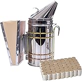 Bee Hive Smoker Kit &ndash; Stainless Steel Smoker with Heat Shield, Practical Beekeeping Supplies for Beginners &amp; Professionals