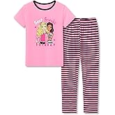 Cozchique Pajamas for Girls - Pink Wave Striped Long Sleeve PJ Set Ultra Soft Jammies Size 6-18