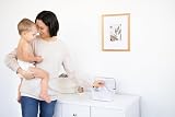 Ubbi Baby Wipes Dispenser with Weighted Plate and Seal Taupe view 2