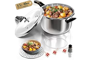 WantJoin Pressure Cooker Stainless Steel 8.5 Qt, Commercial Stove Top Pressure Cooker Pot Used for Pressure Foodie or Steamin