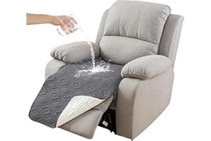 Genina 100% Waterproof Recliner Chair Covers, Anti-Slip Recliner Cover Dog Chair Cover Furniture Protector, Chair Sofa Slipcover for Pets Dogs, 1 Piece (Dark Gray, Recliner)