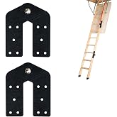 QIXIN 2 Pcs Attic Ladder Hinge Pull Down Stair Parts Suitable for Restoring Old Loft, DIY Ladder (Black)