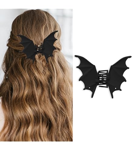 Amazon.com : 4Pcs Halloween Black Bat Hair Clips for Women  display picture 3