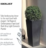 IDEALIST Set of 2 Small 38cm Tall Planter Dark Grey Reinforced Stone view 2