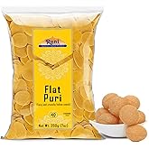 Rani Pani Puri Coins 7oz (200g) 80-85 Coins ~ Uncooked, Microwaveable wheat and Semolina Coins ~ All Natural | Vegan | NON-GMO