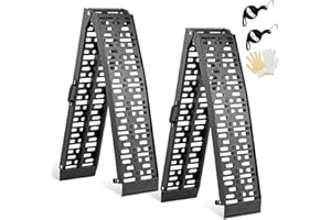 gardhom 2PCS Truck Ramps 1500 lbs Capacity Aluminum Folding Loading Ramps for ATV, UTV, Motorcycle, Dirt Bike, Lawn Mower, Snow Blower