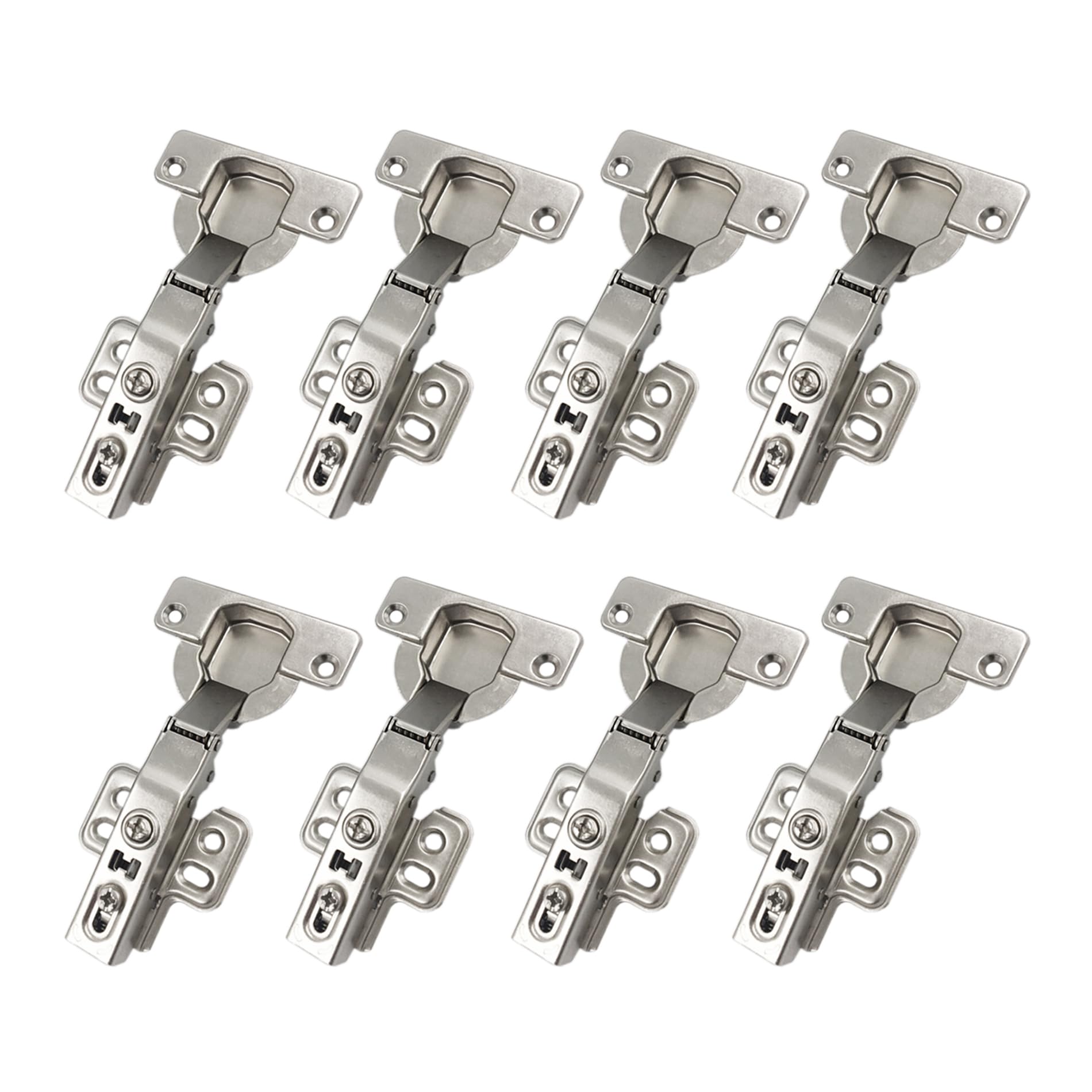 LOOTICH 95 Degree Full Overlay 40mm Soft Close Hinges with Hydraulic Damper for Kitchen Cabinet Cupboard Wardrobe Heavy Thick Door Hinges with Cushioning Buffering Mechanism Pack of 8