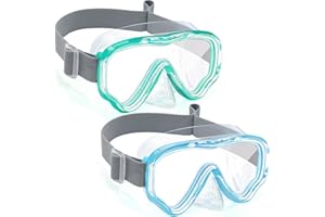 Vvinca Kids-Goggles with Nose Cover, Diving Mask Elastic Fabric Strap Anti Fog Anti Shattered Lens for Kids Swim Goggles 3-14