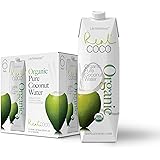 Real Coco Organic Pure Coconut Water (6-Pack 1L), USDA Organic, No Added Sugar, Plant Based, Packed with Electrolytes, Vegan