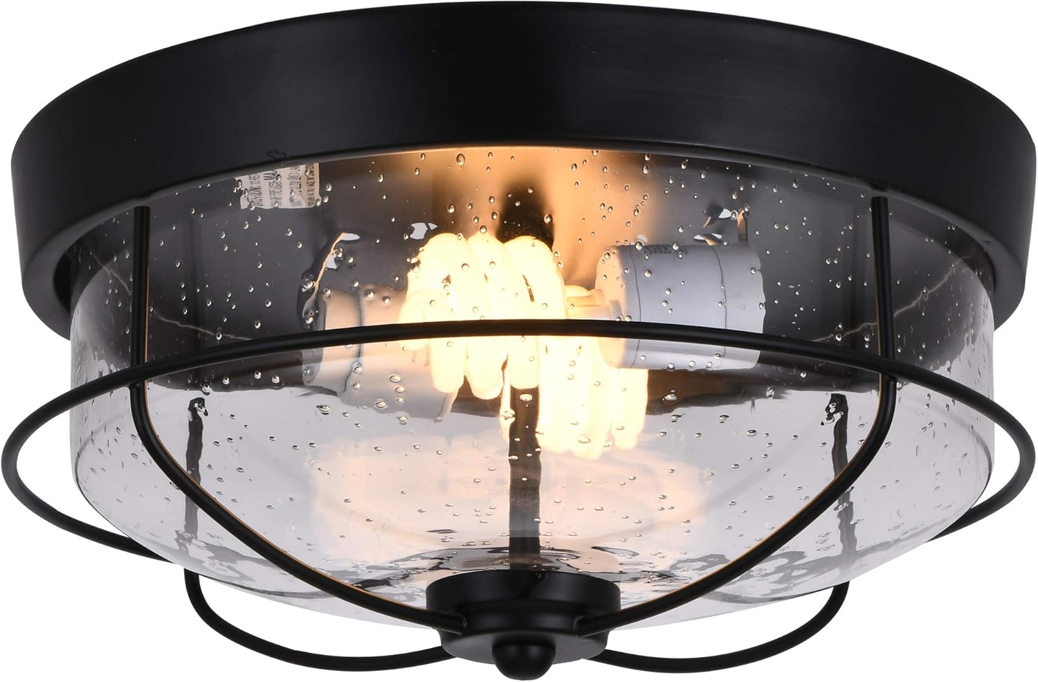 COTULIN Industrial 2Light 13 Inch Farmhouse Black Flush