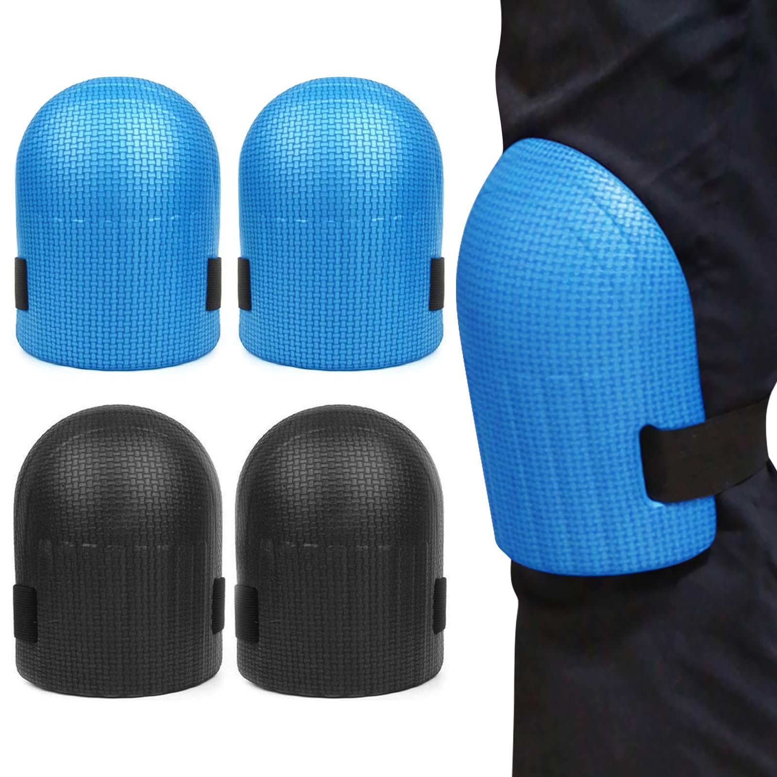 Jicyor 2 Pairs Knee Pads WorkProtective Knee Pads Men Women Waterproof Non-Slip EVA Foam Kneepads with Adjustable Strap,for Gardening Work and Sport Outdoor