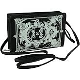 Things2DIe4 Black and White Glow in the Dark Book of Spells Crossbody Purse, Medium