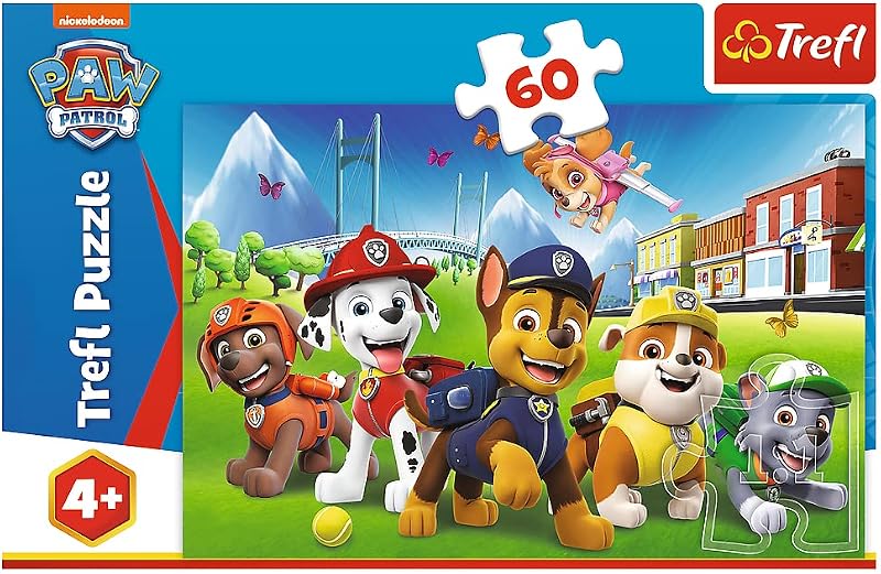 - Puzzle 60 Teile, Paw Patrol auf der Lichtung,Paw Patrol, 4+